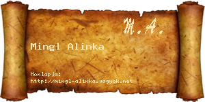Mingl Alinka névjegykártya